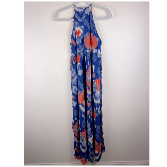 Banjanan | Romantic Boho Lucia Maxi Dress In Ikat Soladite Blue Floral - Picture 9 of 12